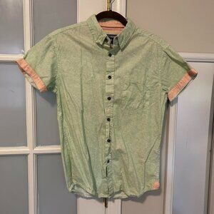 Green Cotton Button-Up Shirt